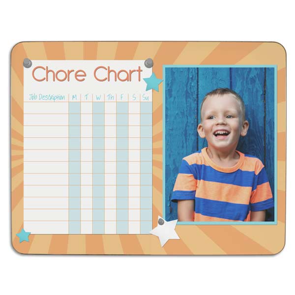 Create a fun custom dry erase chore chart with photos for your kids