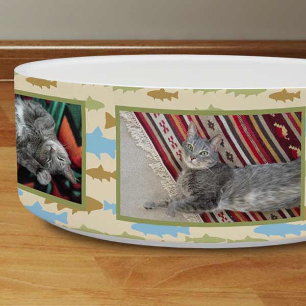 Make your pet feel loved with a personalized pet food dish featuring their photo and name