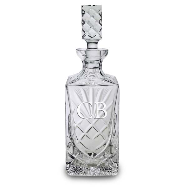 Crystal Spirit Decanter personalized with engraved text or monogram
