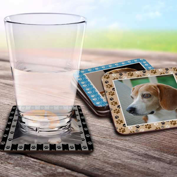 Your pet is a great way to add flare and personality to your home, create photo coasters of your pet