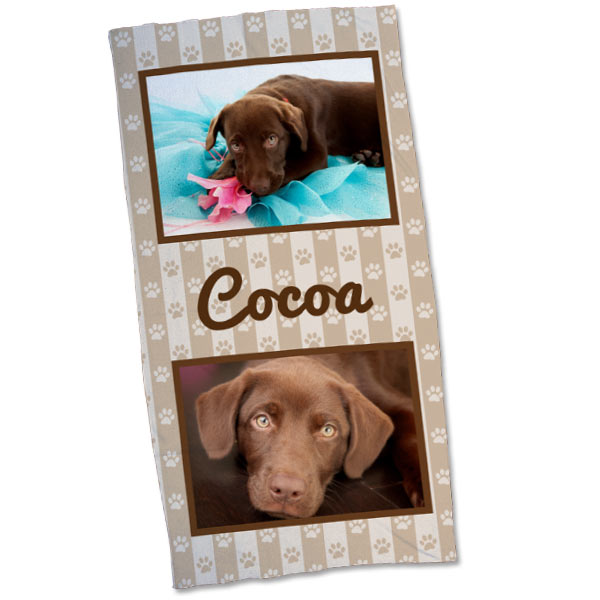 Create a custom towel for your dog or cat personalized just for them