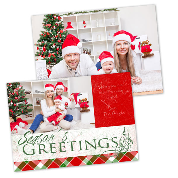 Create a two sided Holiday card to share with your family this Christmas or Hanukkah