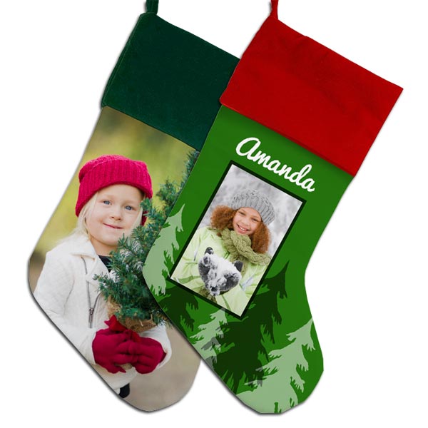 Custom Christmas stockings with photos and your own name