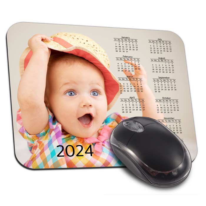 Upload your favorite photos and design your own calendar mouse pad to update your office!
