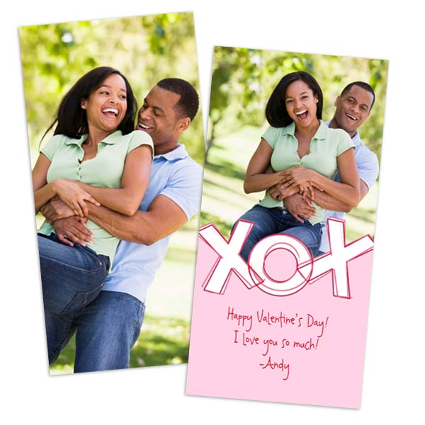 Customize the front and back of your 4x8 valentines day photo card with RitzPix