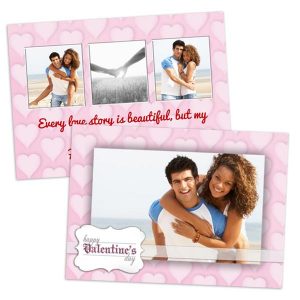 Create a custom greeting for Valentines day, personalized both front and back of your card