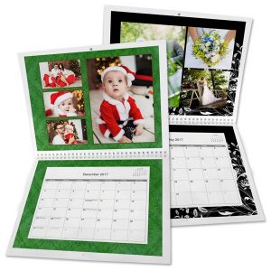 Create 12 month wall calendar personalized with photos and text, makes the perfect gift!