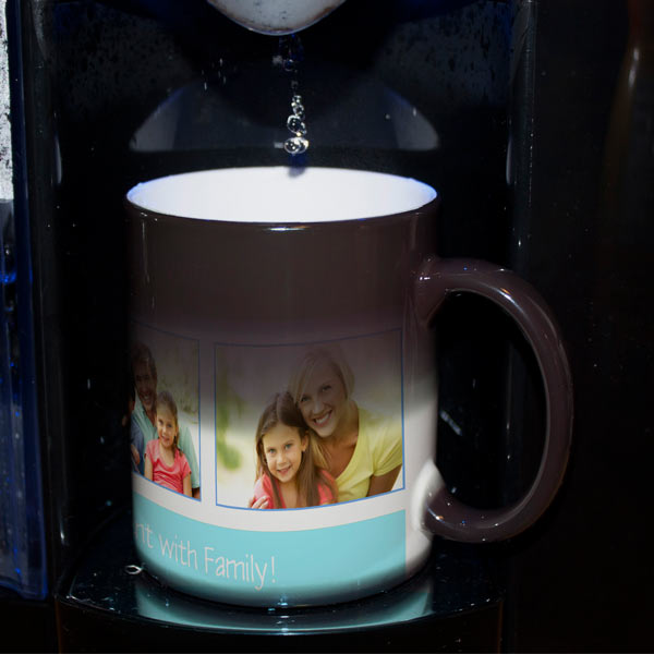 Be amazed each day as you make your hot beverage and watch your mug magically reveal your photos