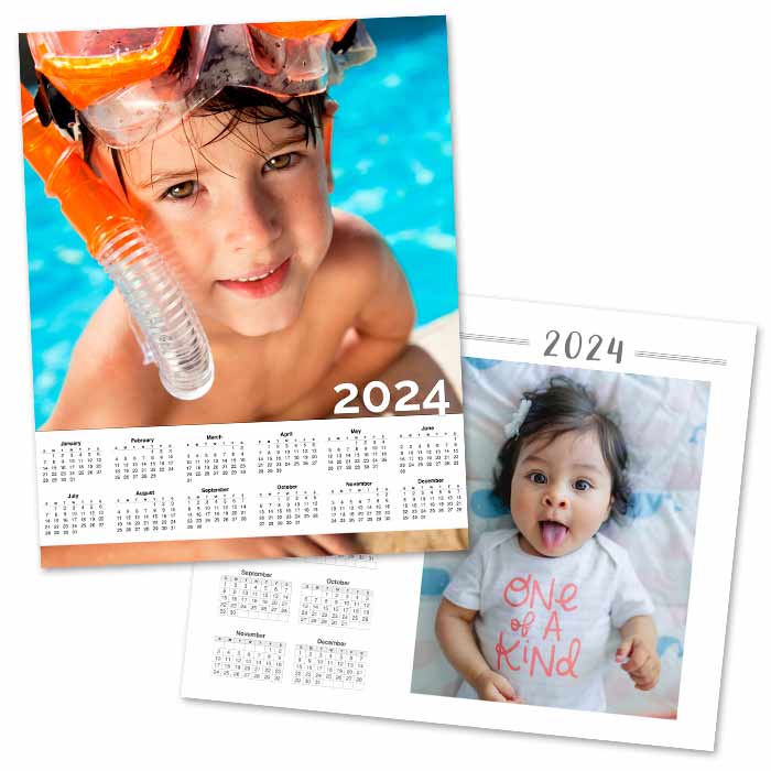 Create a single page calendar for a binder, or post to a wall, view 2024 at a glance