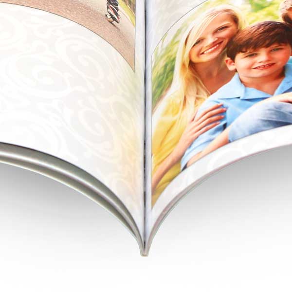 Create a personalized 5x7 soft cover photo book with a thin form factor to save space on your shelf