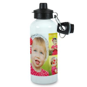 Design your own water bottle using your photos, text and designer backgrounds