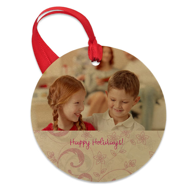 Create a beautiful photo ornament printed on real natural wood