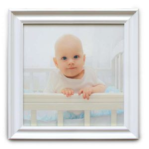 Display your favorite photo in elegance with our white wood framed canvas prints.