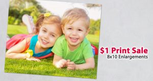Order stunning, high quality 8x10 enlargements of your favorite photos for 1 dollar each!
