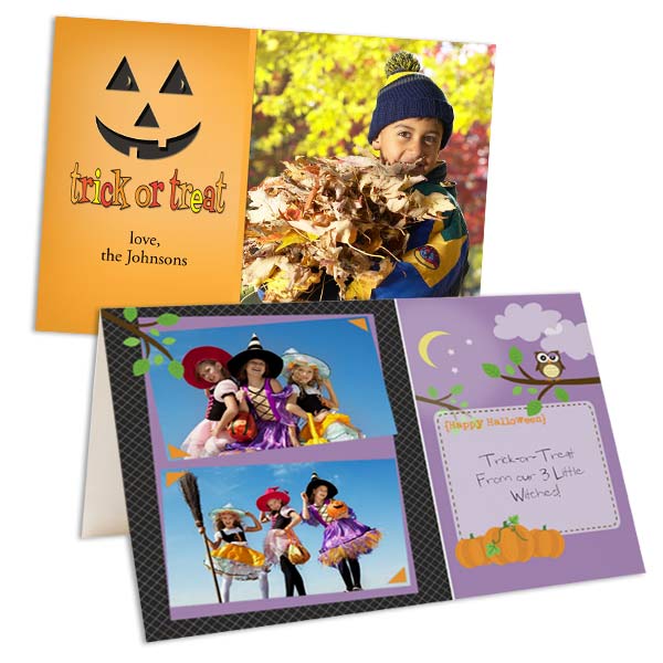 Share your Halloween costumes with family in the mail with Custom Halloween Cards