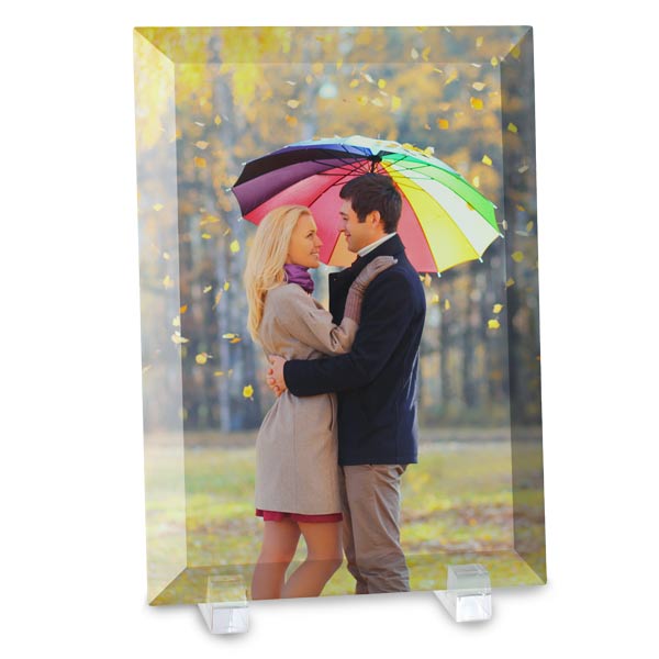 Turn your photo into a unique piece of art with a beveled glass photo print