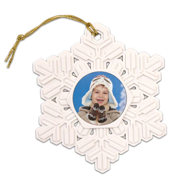 Turn your photo into a beautiful snowflake photo ornament for the holiday