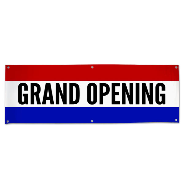 Grand Opening banner for your small business with a Classic Patriotic flair size 6x2