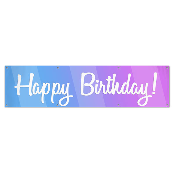 Celebrate a birthday with a party and be sure to decorate with a Happy Birthday Banner size 8x2