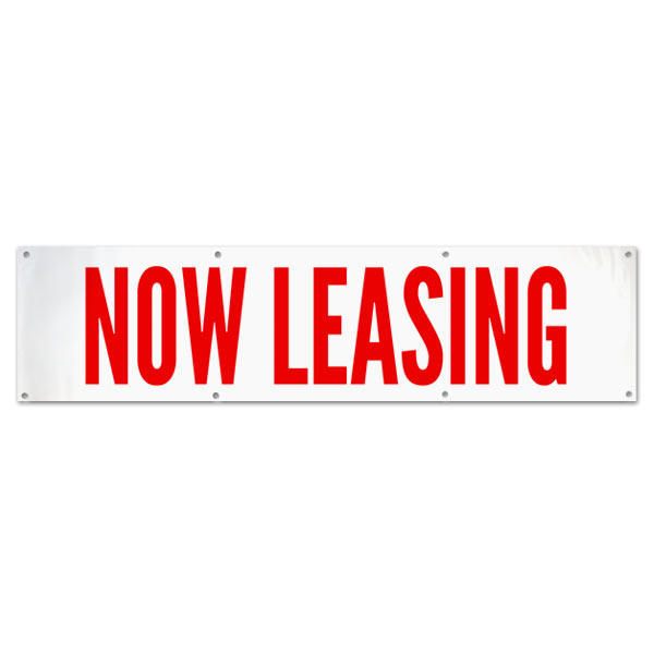Lease your space with this Commercial Real Estate Now Leasing Banner size 8x2