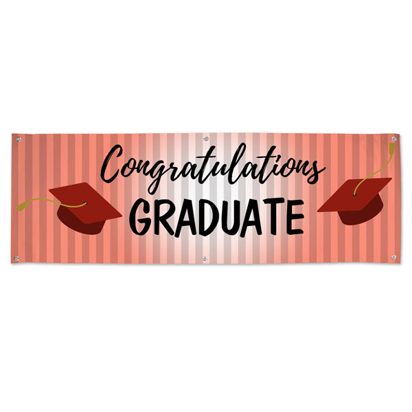 Throw a red themed graduation party with a Red Congratulations banner