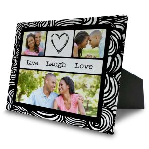 Create a personalized photo collage canvas with easel back to display in your home or office.