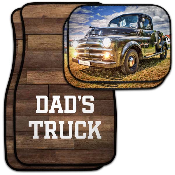 Add flare to your drive with custom car floor mats, perfect for dad or any car lover