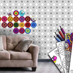Add color to your space and create your own color pattern with coloring wallpaper