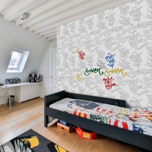 Decorate your child's bedroom and let them color their walls with coloring wallpaper