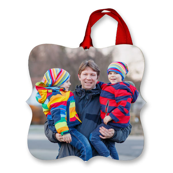 Bright and colorful photo ornaments with your own picture are great for the holiday
