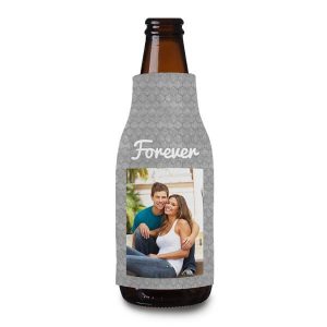 Cover your bottled beverage and keep it cool with a photo personalized bottle cooler