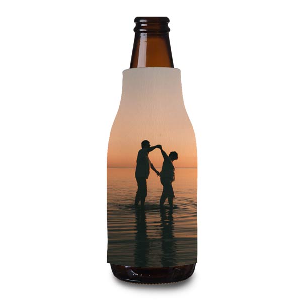 Add your own picture and customize a bottle cooler to keep your drink cool on the go