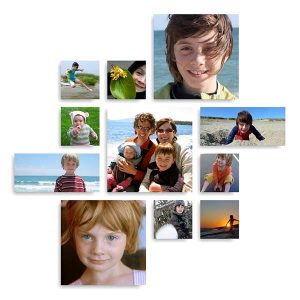 Fill your space with a collage of photos with CollageWall photo arrangements