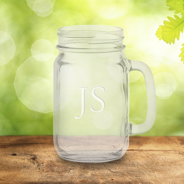 Add your name or monogram to this mason jar mug and impress your friends this summer