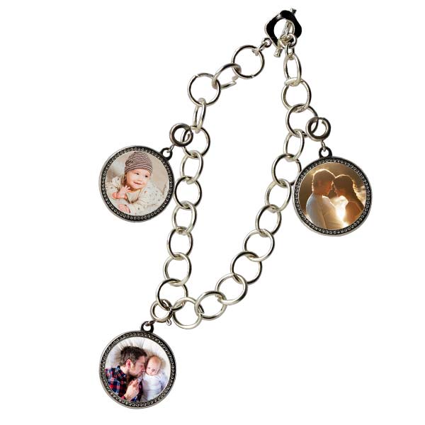 Turn pictures into charms for your jewelry and create your own photo charm bracelet