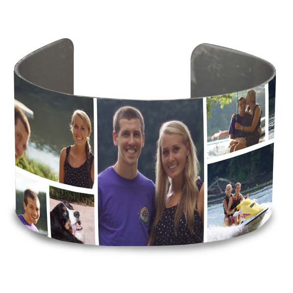 Aluminum photo cuff bracelets are a great way to show off your photos and accent your outfit