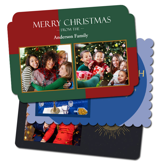 Double Sided stock greeting cards with fancy cut edges