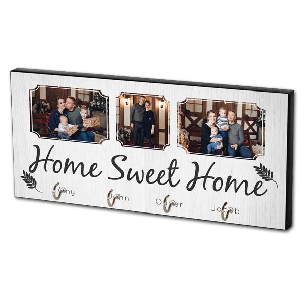 Photo personalized key hangers with your family name makes a great addition to your home